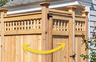outdoor shower enclosure showing modular door