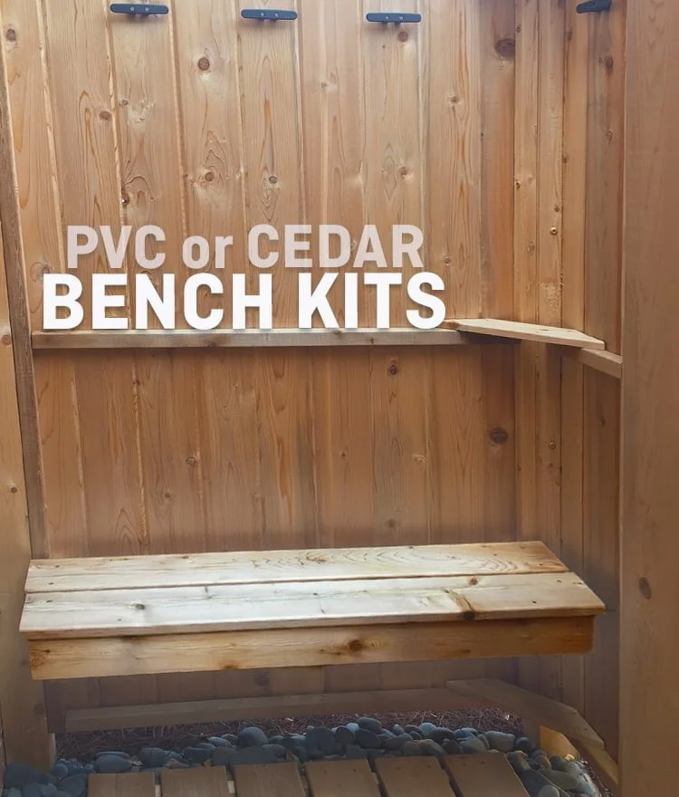 Shower Bench for Cedar Outdoor Showers - Cape Cod Shower Kits