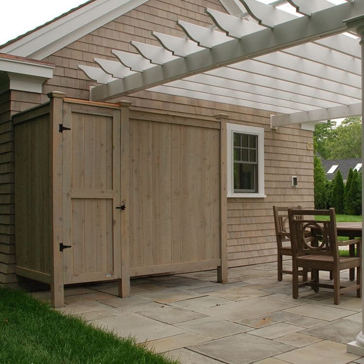 outdoor shower with stain