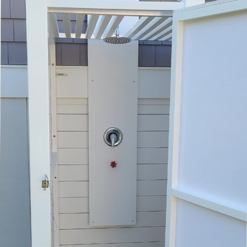 diy outdoor shower kit privacy roof PVC
