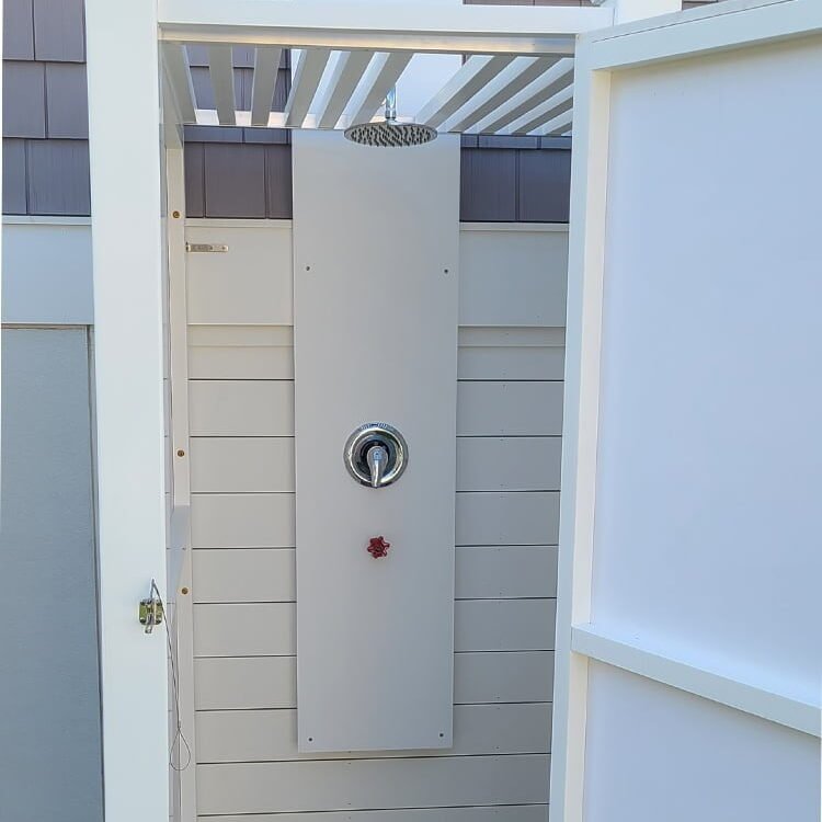 diy outdoor shower kit privacy roof PVC