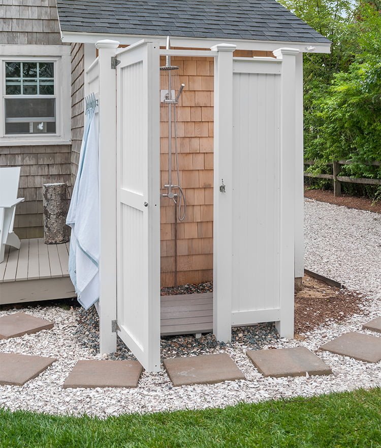 Pvc Outdoor Shower Azek Option Capecodshowerkits Com - Outdoor Shower Enclosure Ideas Diy