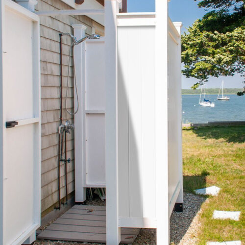 outside pool shower enclosure pvc house mount standard