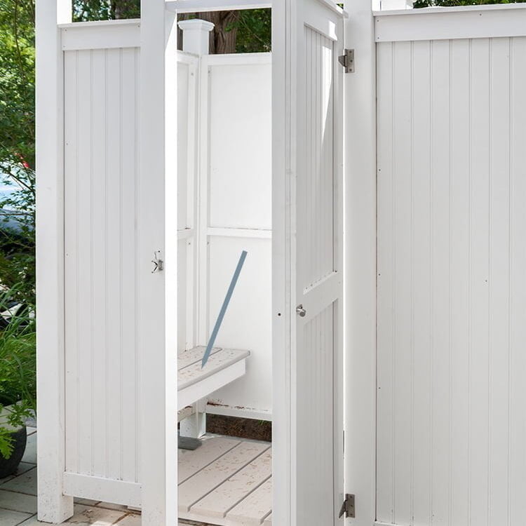 outdoor shower azek bench
