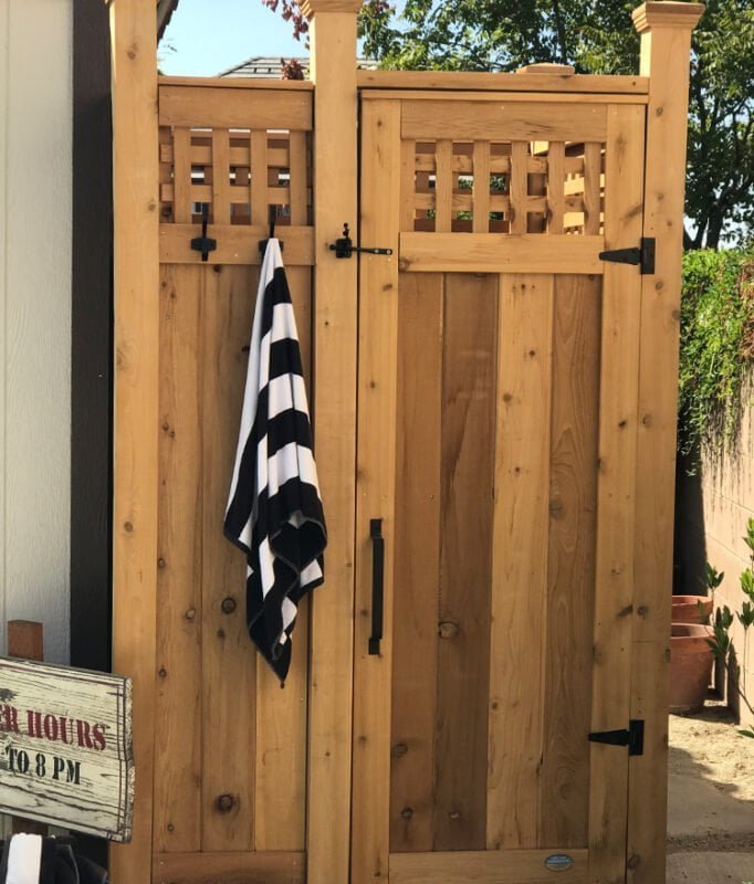 wood lattice panels shower kit 