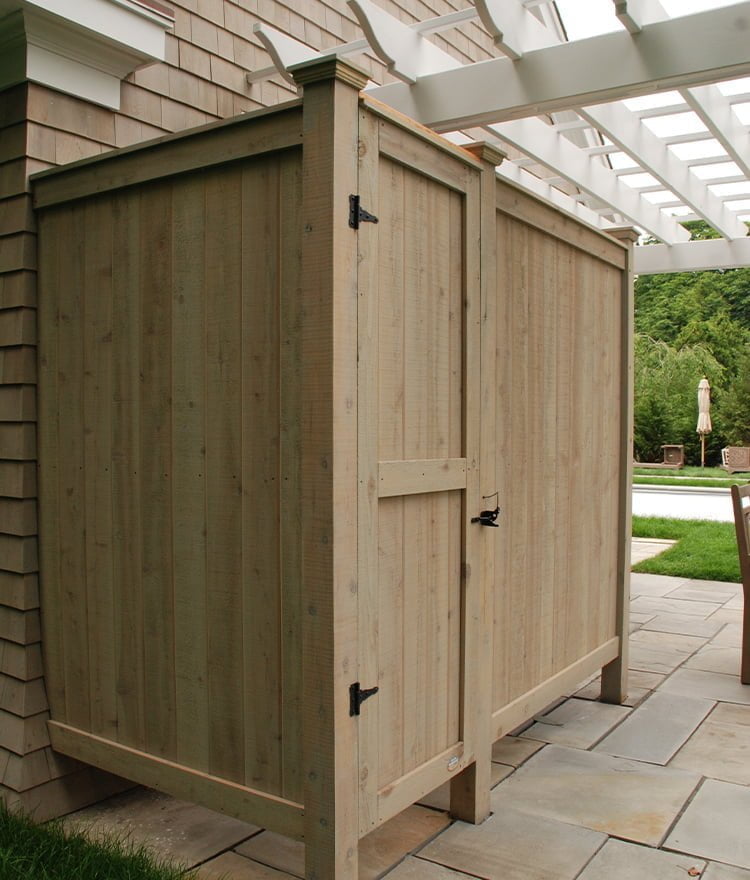 cedar outdoor shower for beach house