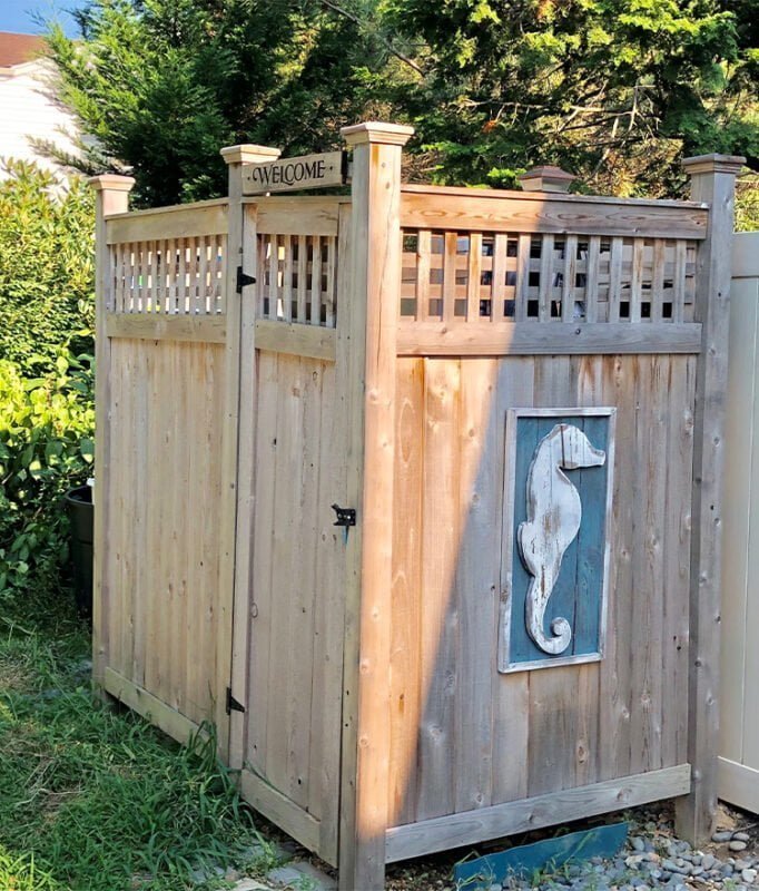 backyard outdoor shower free standing with accessories