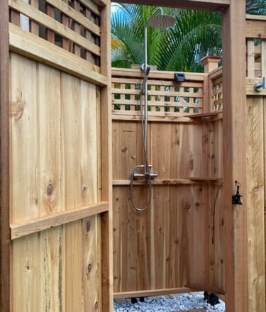 Wood (Oiled) | Outdoor Shower | Rehoboth, DE - Cape Cod Outdoor Shower Kits