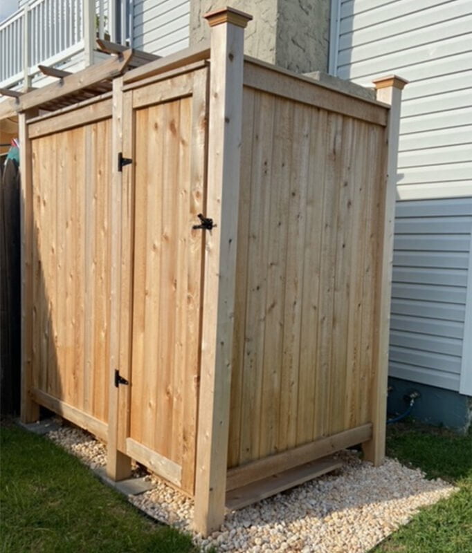 freestanding wood outdoor shower 83 model