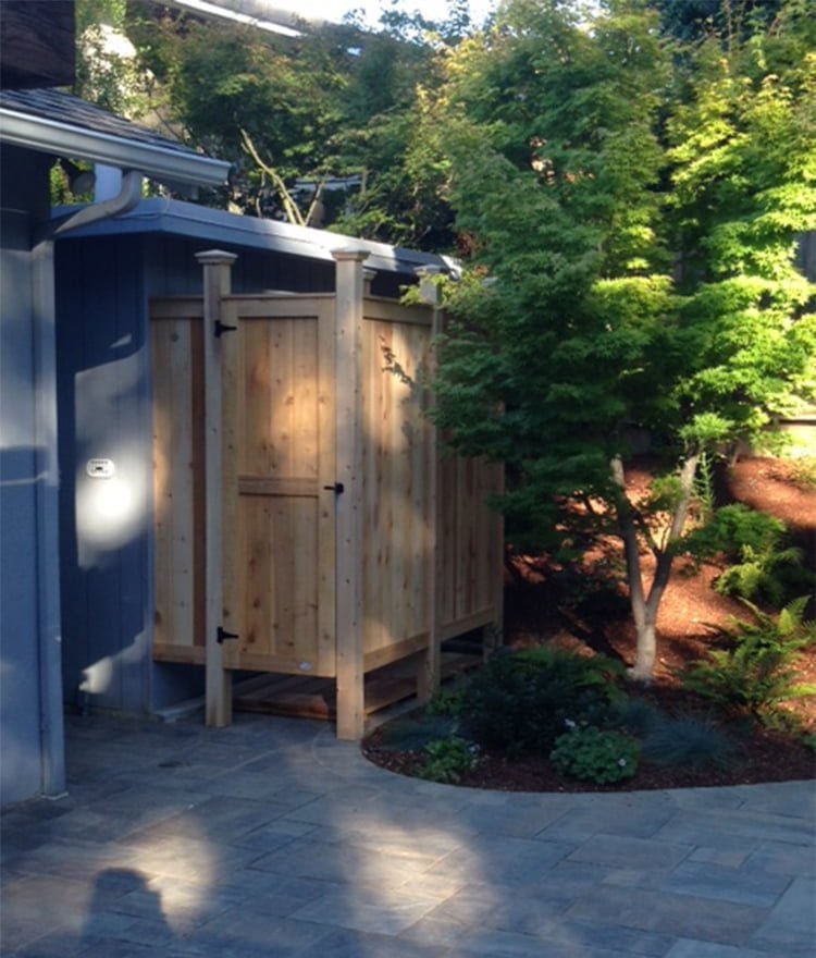 outdoor shower kit cedar deluxe house mount