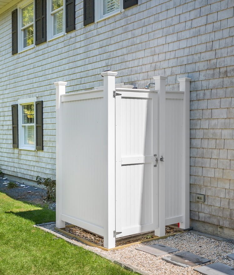 wall mounted outdoor shower vinyl standard