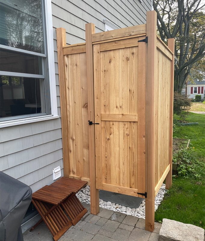 naked outdoor shower cedar standard