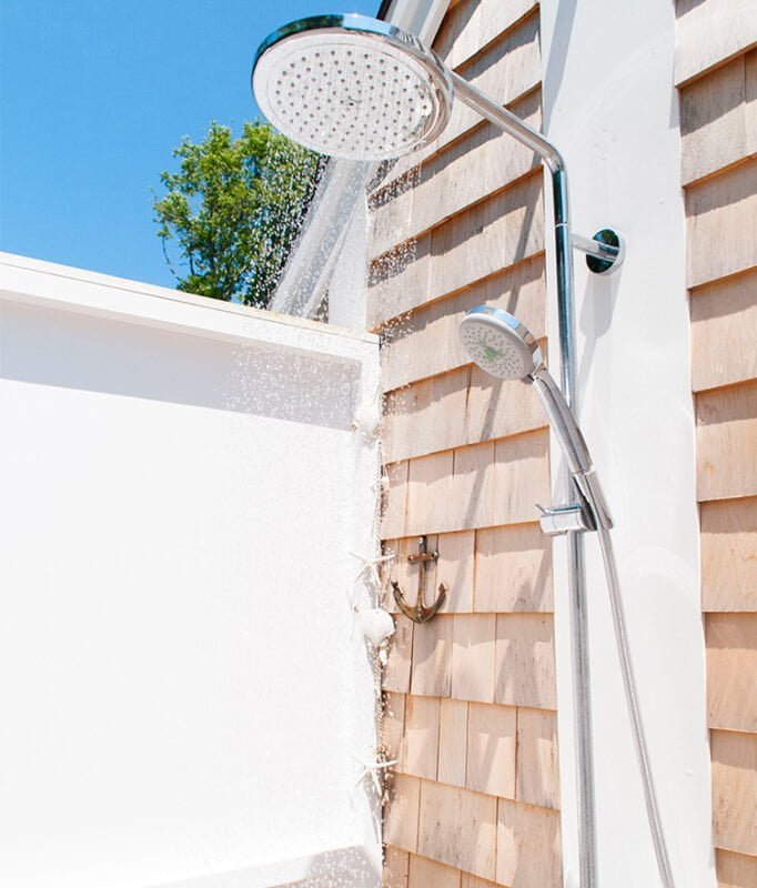outdoor shower head stainless steel