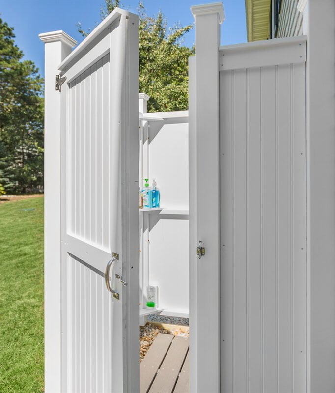 nice showers for outdoor space