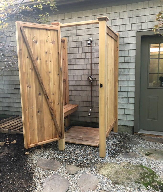 camp shower ideas cedar standard house mount