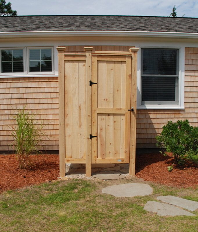 cape cod shower kits against the house