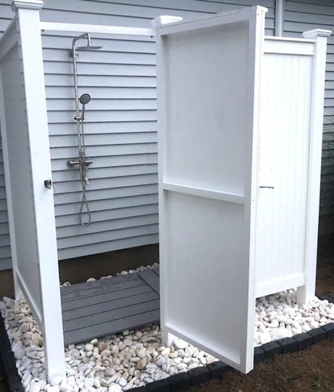 backyard shower pvc house mount