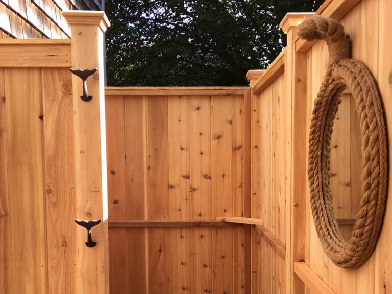 cedar shower outdoor vs azek pvc