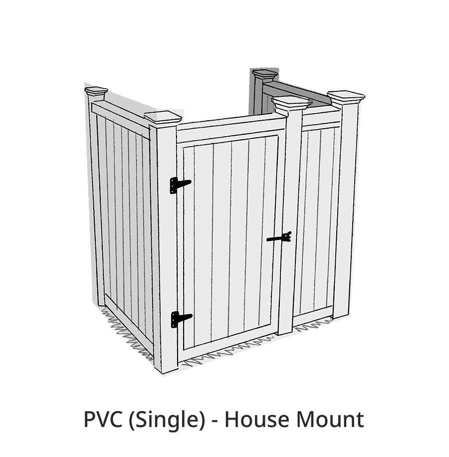pvc azek house mount style sketch for an outdoor shower design