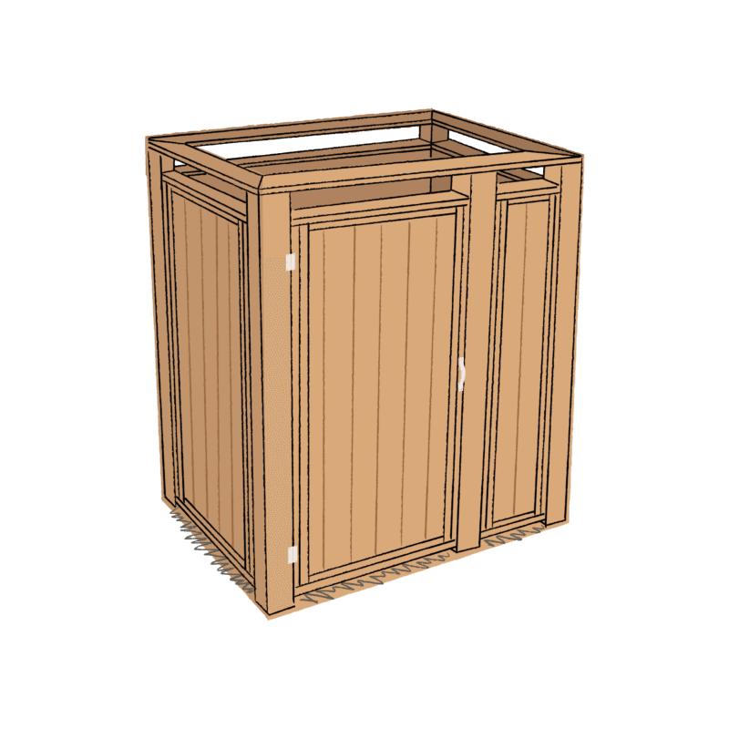 clear grade cedar outdoor shower sketch