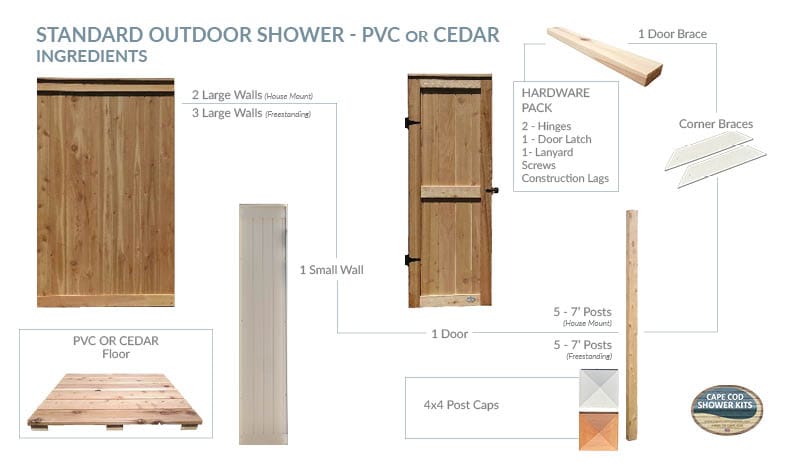 outdoor shower stall parts kit