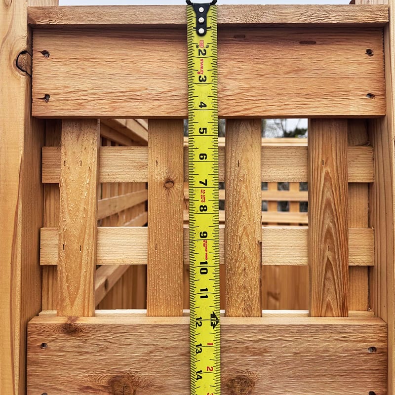 cedar lattice on outdoor shower dimensions